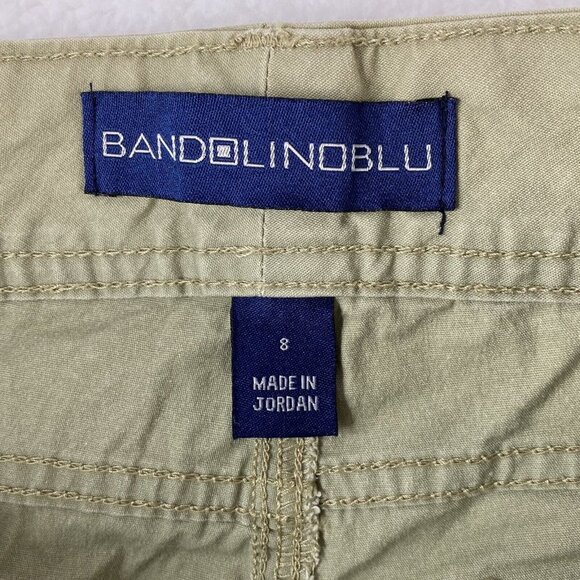 Bandolino Blu Pants Womens 8 Green Straight Crop High‎ Rise Stretch Dbl Button - Picture 12 of 15